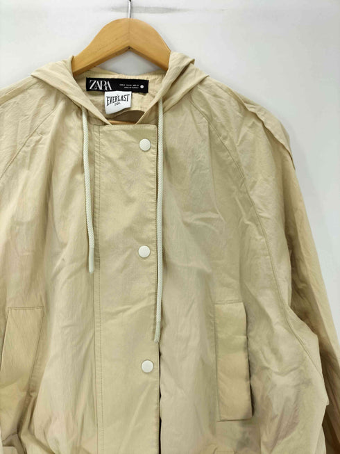 ザラ ZARA EVERLAST 裾ドローコード コットン ナイロン クロップド マウンテン パーカー レディース import:M